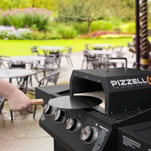 PIZZELLO Outdoor Pizza Oven 4 in 1 Wood Fired 2-Layer Detachable Outside Ovens With Pizza Stone, Pizza Peel, Cover, Cooking Grill Grate, Pizzello Gusto