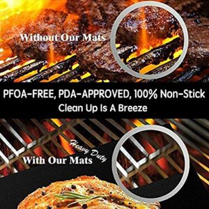 RENOOK Grill Mat, Heavy Duty 600 Degree Non Stick BBQ Mats, Easy to Clean & Reusable, Gas Charcoal Electric Griling Accessories, Best for Outdoor Barbecue Baking and Oven Liner, Set of 2, 20 x17-Inch