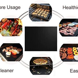 RENOOK Grill Mat, Heavy Duty 600 Degree Non Stick BBQ Mats, Easy to Clean & Reusable, Gas Charcoal Electric Griling Accessories, Best for Outdoor Barbecue Baking and Oven Liner, Set of 2, 20 x17-Inch