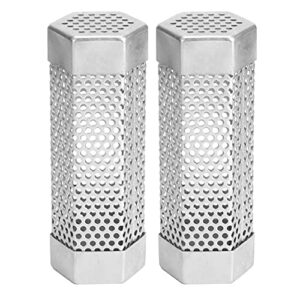 pellet smoker tube, 2pcs outdoor smokers bbq grill smoker tube mesh tube pellets smoke box 6in stainless steel barbecue accessory for electric gas charcoal