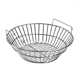 bbqguys signature charcoal basket for 18-inch kamado grills – stainless steel – fits big green egg large, kamado joe classic, bbqguys kamado – bbq-cab-14-ss