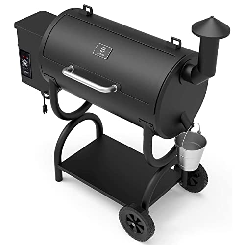 Z GRILLS ZPG-550B 2022 Upgrade Wood Pellet Grill & Smoker 8 in 1 BBQ Auto Temperature Control, Cooking Area, 550 sq in Black