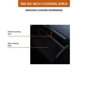 Z GRILLS ZPG-550B 2022 Upgrade Wood Pellet Grill & Smoker 8 in 1 BBQ Auto Temperature Control, Cooking Area, 550 sq in Black