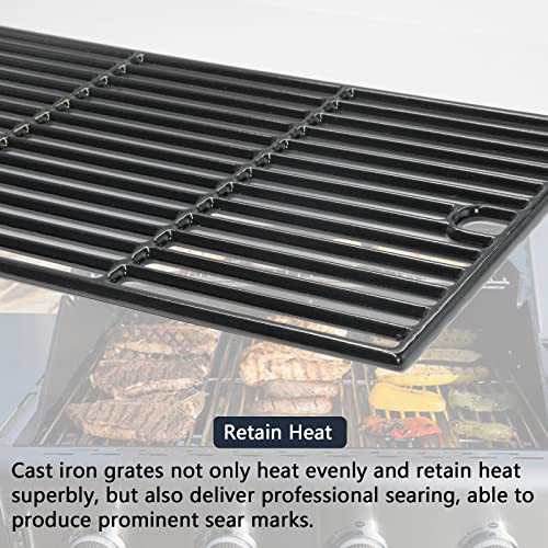 Hongso 17 5/8" x 19 1/8" Cast Iron Grill Grates Replacement Parts for Master Forge SH3118B, Brinkmann 810-3820-S, 810-3821-F, 810-3821-S, Dyna-Glo DGP350NP and Master Forge MFA350CNP Gas Grills PCG222