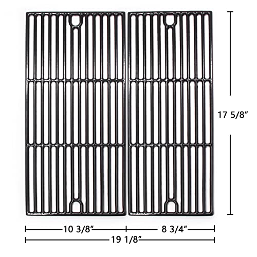 Hongso 17 5/8" x 19 1/8" Cast Iron Grill Grates Replacement Parts for Master Forge SH3118B, Brinkmann 810-3820-S, 810-3821-F, 810-3821-S, Dyna-Glo DGP350NP and Master Forge MFA350CNP Gas Grills PCG222