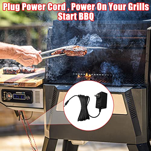 Village Smoker 12V 15 Foot Cord Power Adapter Compatible with Masterbuilt Gravity Series 560/800/1050 XL Grills & Char-Griller Gravity Fed 980 and AKORN Auto Kamado E6480