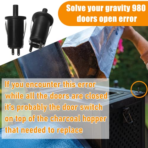 MARS CAMP 2 pcs Hopper Lid Door Switch Replacement Part Compatible with Char-Griller 980 Gravity Fed Charcoal Grill