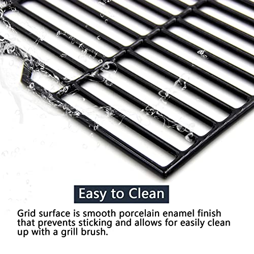 Hongso 16 7/8" Polished Porcelain Coated Cast Iron Grill Grates Replacement for Charbroil 463432215, 463436213, 463436214, 463436215, 463441312, 463441514, Thermos 461442114 Grills, PCH763