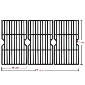 Hongso 16 7/8" Polished Porcelain Coated Cast Iron Grill Grates Replacement for Charbroil 463432215, 463436213, 463436214, 463436215, 463441312, 463441514, Thermos 461442114 Grills, PCH763