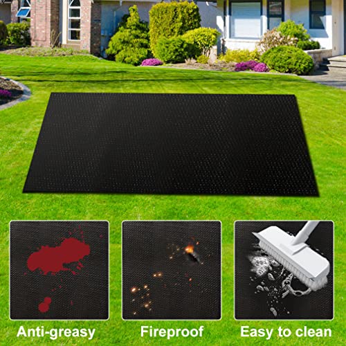 Fireproof Mat Grill Mat&Fire Pit Mat 39” X 72” Hearth Mats for Fireplaces Fire Resistant, Wood Stove Hearth Pads, Fire-Resistant Grill Mat for Patio, Lawn, Suitable for Indoor and Outdoor Activities
