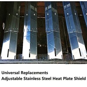 KEESHA Universal Heat Plates Tent Shield Grill Parts Stainless Steel Adjustable Burner Cover Flame Tamer for Nexgrill Parts Charbroil and Other Barbecue Gas Grill