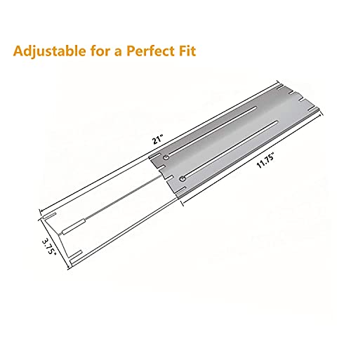 KEESHA Universal Heat Plates Tent Shield Grill Parts Stainless Steel Adjustable Burner Cover Flame Tamer for Nexgrill Parts Charbroil and Other Barbecue Gas Grill