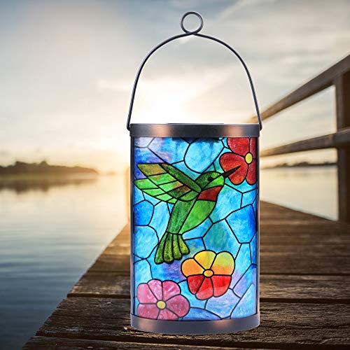 Hanging Solar Lantern Outdoor Decorative Waterproof LED Solar Hummingbird Lights Tabletop Lamp for Outdoor Patio Garden