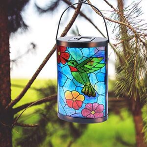 Hanging Solar Lantern Outdoor Decorative Waterproof LED Solar Hummingbird Lights Tabletop Lamp for Outdoor Patio Garden