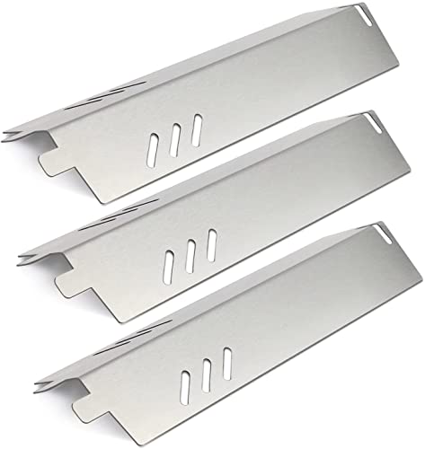 Zemibi Stainless Steel Heat Plate Replacement for Backyard Grill BY13-101-001-11,BY14-101-001-01, GBC1429W, GBC1429W-C, Uniflame GBC1329W, GBC1403W, GBC1429 Gas Models, 13 1/16" X 3 5/8", 3-Pack