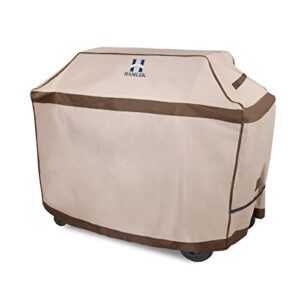 hamler grill cover 72 inch, heavy duty waterproof bbq covers, gas grill covers fits weber spirit, weber genesis, char-broil, nexgrill, brinkmann, brown & beige