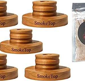 SmokeTop Cocktail Smoker Kit 5 Pack - Old Fashioned Chimney Drink Smoker for Cocktails, Whiskey, & Bourbon - by Middleton Mixology (Cherry)