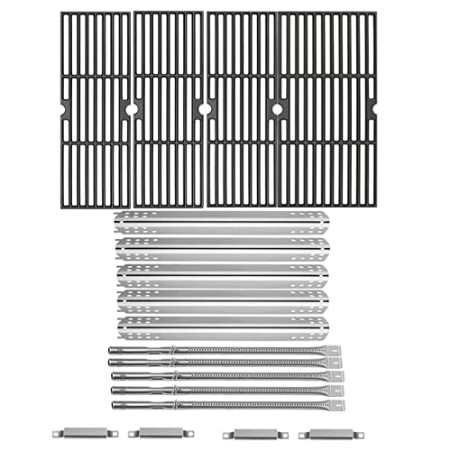 Blackhoso Grill Repalcement Parts for Charbroil Performance 5 Burner 463243518 463243519 463347518 463347519 463275517 463275717 463373019 463373319 Grates, Heat Plate Tent Shield