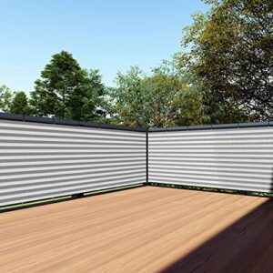 tang sunshades depot 35″ x 10′ white & grey stripes balcony privacy screen fence windscreen for porch deck outdoor backyard patio balcony to cover sun shade uv-proof fits perfectly on 3’x10′ fence