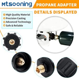 Mtsooning QCC1 Propane Refill Adapter with Nut and 1/4" NPT Male Pipe Thread, Brass Propane Gas Pipe Regulator Fitting Replacement for QCC1 Propane Tank