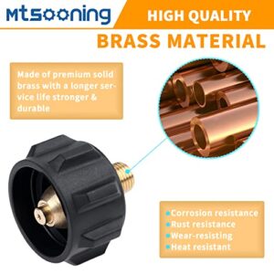 Mtsooning QCC1 Propane Refill Adapter with Nut and 1/4" NPT Male Pipe Thread, Brass Propane Gas Pipe Regulator Fitting Replacement for QCC1 Propane Tank