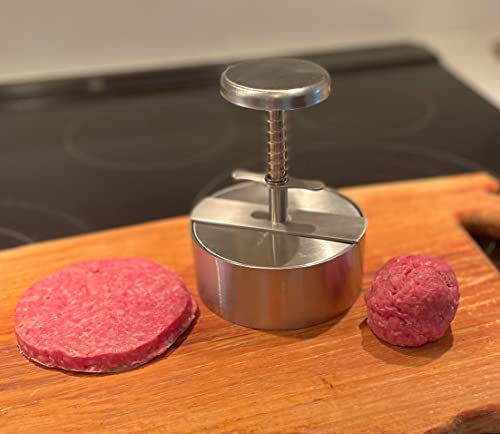 Hanerk XL Burger Press 5 1/2" inch Patty Maker, Easy to Clean Dishwasher Safe, Stainless Steel, 5 1/2 inch Diameter Burger Patty, Grill Tool, Patty Maker, Mold, Thin or Thick