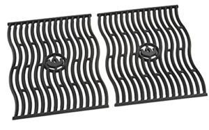 napoleon s83005 replacement porcelainized nonstick cast iron waved cooking grids for prestige 500 series model grills, black (set of 2)