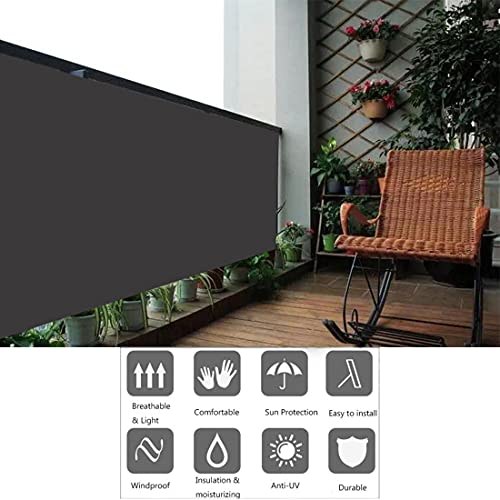 Fence Privacy Screen, DICASAL Deck Privacy Screen Cover, 3.05 x 16.4 ft UV-Protection Mesh Fence Windscreen for Porch, Patio, Balcony and Apartment Grey