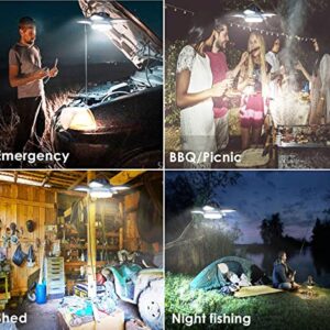 HULPPRE Solar Camping Lantern with USB, 5+1 Leaves 96leds Brighter Portable Tent Lights, Support Phone Charging Emergency Solar Lantern Lamp for Hurricane,Hiking,Chicken Coop,Canopy,Shed/Barn