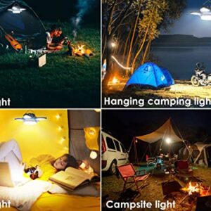 HULPPRE Solar Camping Lantern with USB, 5+1 Leaves 96leds Brighter Portable Tent Lights, Support Phone Charging Emergency Solar Lantern Lamp for Hurricane,Hiking,Chicken Coop,Canopy,Shed/Barn