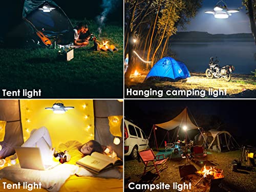 HULPPRE Solar Camping Lantern with USB, 5+1 Leaves 96leds Brighter Portable Tent Lights, Support Phone Charging Emergency Solar Lantern Lamp for Hurricane,Hiking,Chicken Coop,Canopy,Shed/Barn