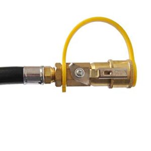 KIBOW 39 Inch Low Pressure Propane Quick-Connect Hose- 1/4” Safety Shutoff Valve & Male Full Flow Plug for RVs