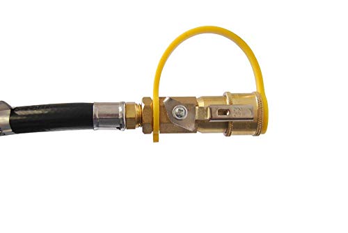 KIBOW 39 Inch Low Pressure Propane Quick-Connect Hose- 1/4” Safety Shutoff Valve & Male Full Flow Plug for RVs