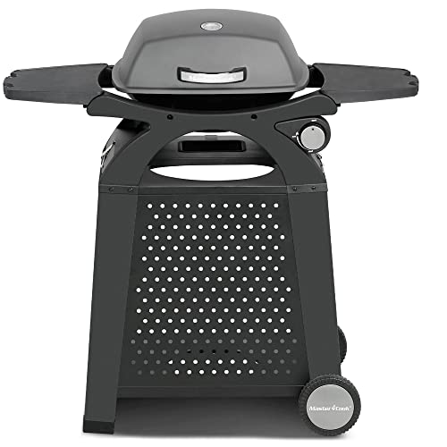 MASTER COOK Propane Gas Grill, Portable Tabletop Barbecue Grill with Cart for Patio, Camping, Travel