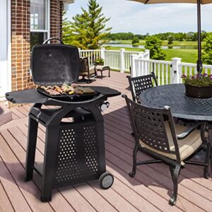 MASTER COOK Propane Gas Grill, Portable Tabletop Barbecue Grill with Cart for Patio, Camping, Travel