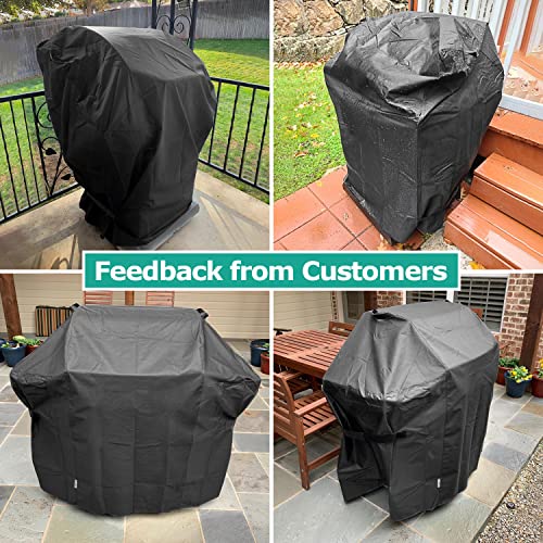 SunPatio 2 Burner Gas Grill Cover 32 inch, Heavy Duty Waterproof Small BBQ Grilling Cover, Compatible for Weber Char-Broil Nexgrill and More Grills with Collapsed Side Tables, All Weather Protection