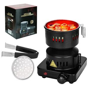 electric stove coconut charcoal starter hookah coal burner for hookah coal burner with detachable handle stainless steel grill & rack smart heat control long cable for bbq kitchen