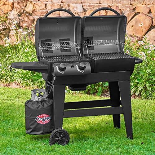 Char-Griller E5030 Dual Function 2-Burner Gas & Charcoal Grill, Black