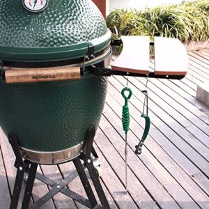 KAMaster Cast Iron Grill Grate Lifter Kamado Grill Accessories Fit Big Green Egg,Primo Vision Louisiana Grills,Grate Lifters with Green Protective Cover for Moving Hot Grate(Green Grate Tool)