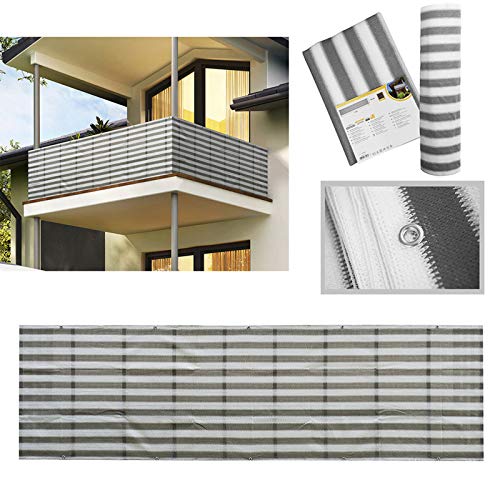 RNSUNH 3.3x16.4ft Balcony Privacy Screen Cover Privacy Screen Windscreen Cover Fabric Shade Tarp Netting Mesh Cloth for Porch Deck Patio Balcony to Cover Sun Shade