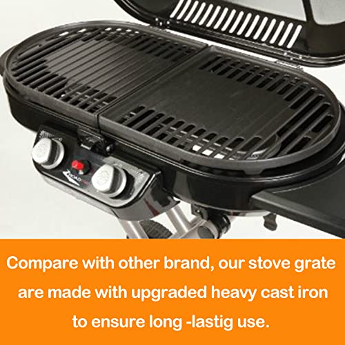 Utheer Cast Iron Grill Grates for Coleman Roadtrip Swaptop Grills LX LXE LXX, 2 Pcs Grill Cooking Grates Parts