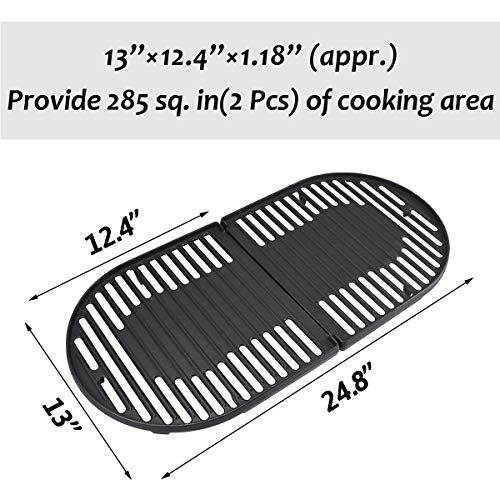 Utheer Cast Iron Grill Grates for Coleman Roadtrip Swaptop Grills LX LXE LXX, 2 Pcs Grill Cooking Grates Parts