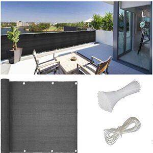 BOICXM 16x3ft Balcony Privacy Screen Balcony Fence Cover Fence Windscreen Balcony Deck Privacy Screen for Apartment,Porch Deck, Outdoor, Backyard, Patio, Balcony to Cover Sun Shade