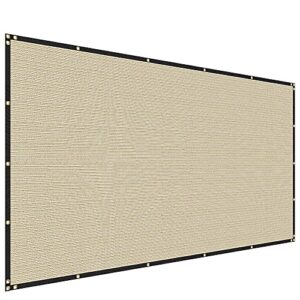 SunnyRoyal Privacy Fence Screen Heavy Duty Windscreen Net Fabric Cloth with Brass Gromments Perspective Block UV Resistant Heavy Duty Commercial Grade Beige 2'x86'