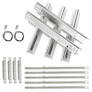 firxzymz replacement parts kit for charbroil performance 5 burner 463347519, 475 4 burner 463347017 463673017 463376018p2, heat plates burner grills adjustable crossover tube