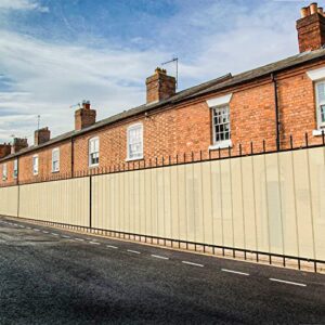 INFRANGE Heavy Duty Fence Privacy Screen Windscreen Beige 5' x 12' Shade Fabric Cloth HDPE, 90% Visibility Blockage, with Grommets, Heavy Duty Commercial Grade, Cable Zip Ties Included