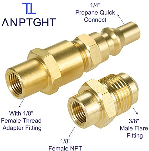 ANPTGHT 1/8'' FNPT x 1/4'' Male Weber Conversion Kit Quick Disconnect Adapter Propane Connect Plug Fitting for Weber Q100,1000,200,2000,1200,2200 Portable Gas Grill Camper
