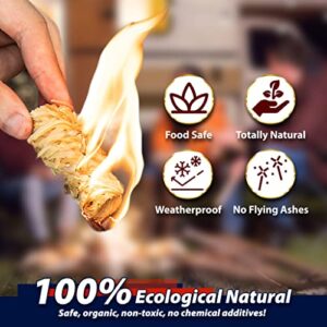 Fire Starters Natural Pine Fire Starters for Campfires Fireplace Grill Wood Pellet Stove Chimney Fire Pit BBQ Smoker W/10 Min Burning Time Waterproof.