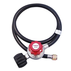 kibow 0~5psig high pressure adjustable propane regulator with 4ft hose-type 1(qcc 1) connection-csa certified
