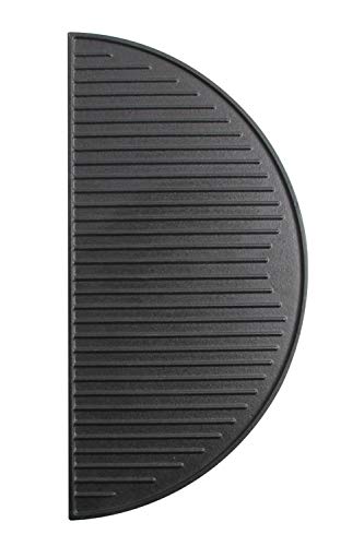 Dracarys 18 inch Cast Iron Griddle Reversible Half Moon Big Green Egg Accessories,Cast Iron Griddle for Large Big Green Egg & Kamado Joe (18 inch)